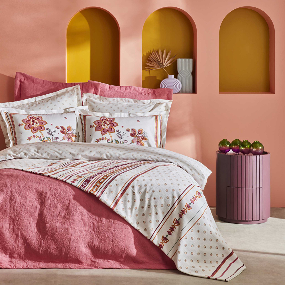Karaca Home Rebecca Çift Kişilik Summer Set Fuşya  görseli 1