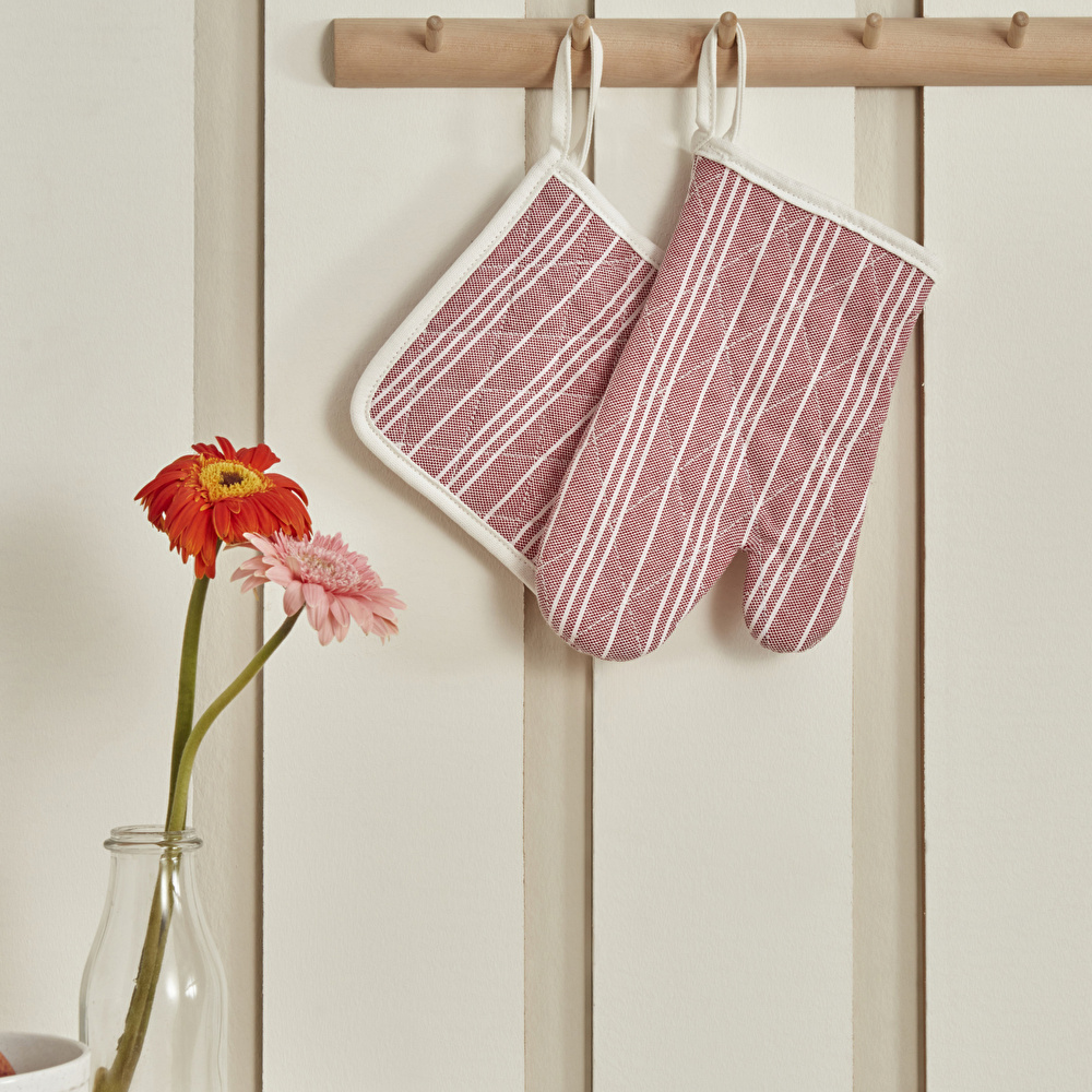Karaca Home Fabricia Mutfak Eldiven Takımı Kırmızı görseli 1