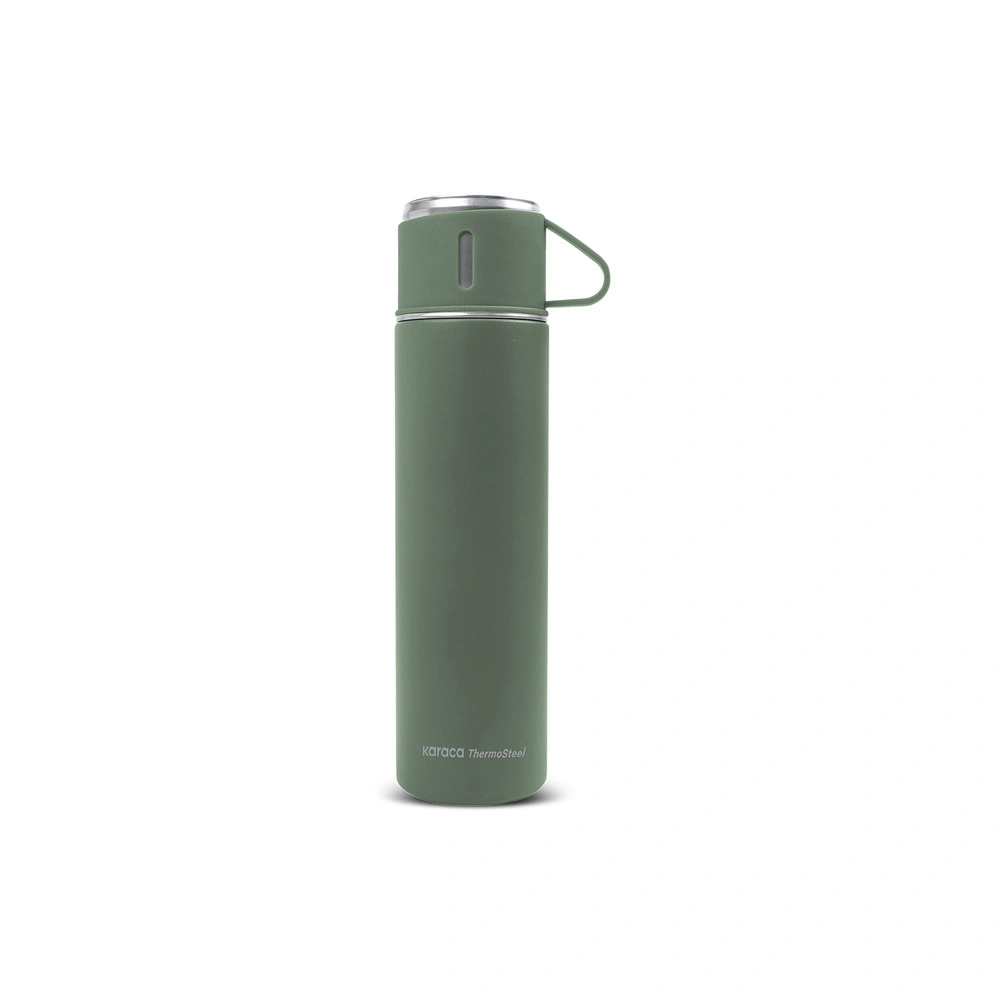 Karaca Thermosteel Nature Bardaklı Çelik Sızdırmaz Termos Haki 500 ml görseli 7