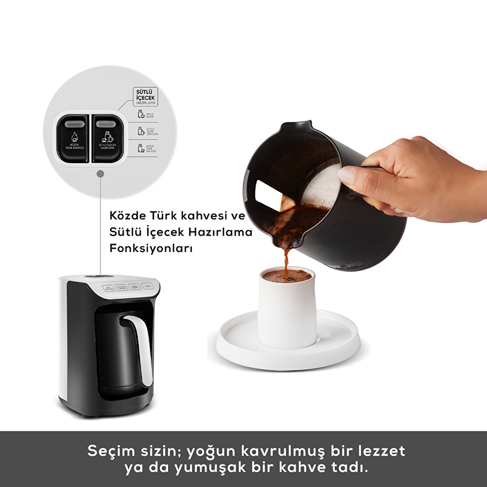 Karaca Hatır Köz Sütlü Türk Kahve Makinesi White görseli 7