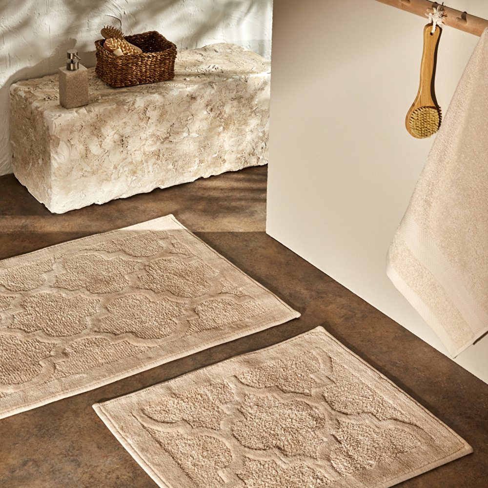 Karaca Home Katy 2 Parça Banyo Paspası Bej  görseli 1