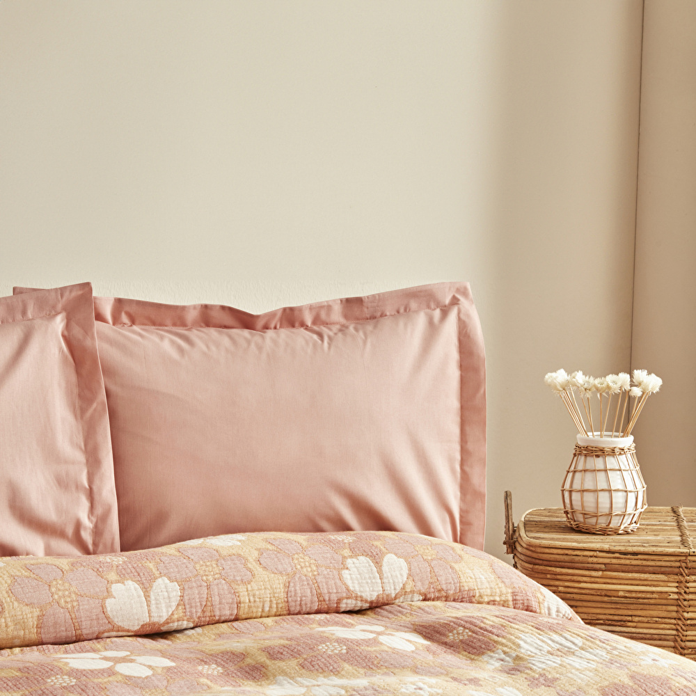 Karaca Home Nelly Müslin Çift Kişilik Pike Yatak Örtüsü Takımı Somon görseli 4