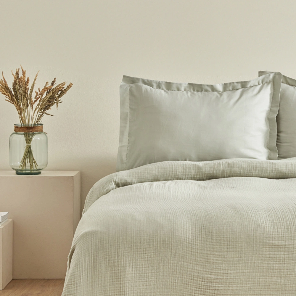 Karaca Home Minel Çift Kişilik Pike Yatak Örtüsü Seti Adaçayı görseli 3