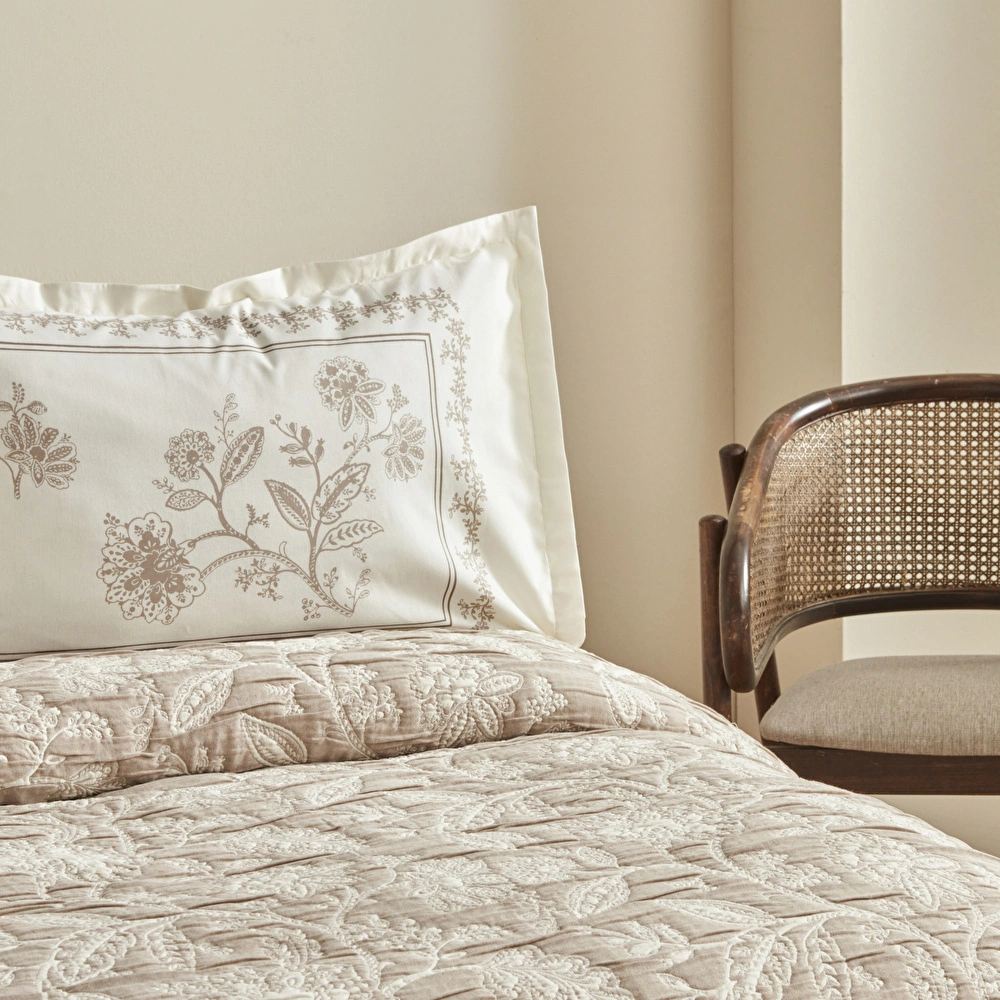Karaca Home Clay Çift Kişilik Yatak Örtüsü Seti Bej görseli 5