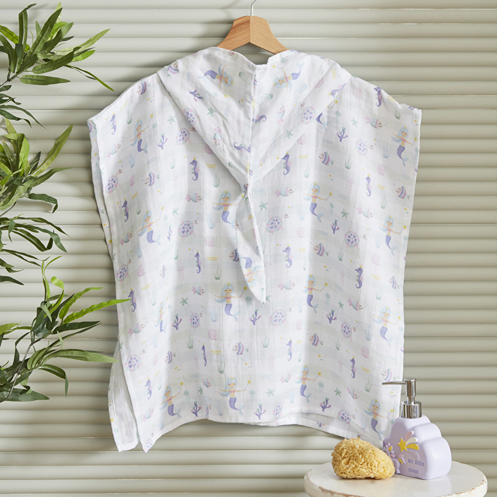 Karaca Home Young Mermaid Baskılı Müslin Panço 4-6 Yaş  görseli 1