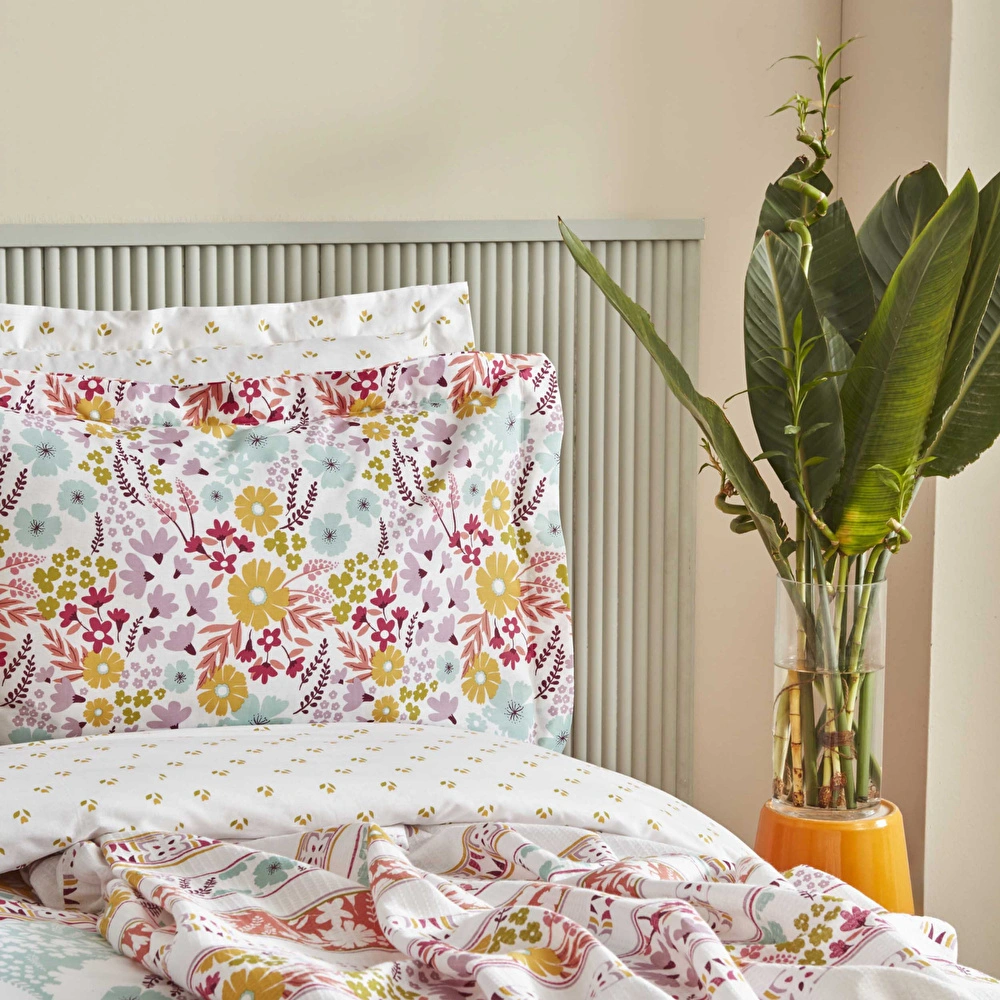Karaca Home Nido %100 Pamuk Çift Kişilik Nevresim-Pike Hediyeli Takımı Multicolor görseli 3