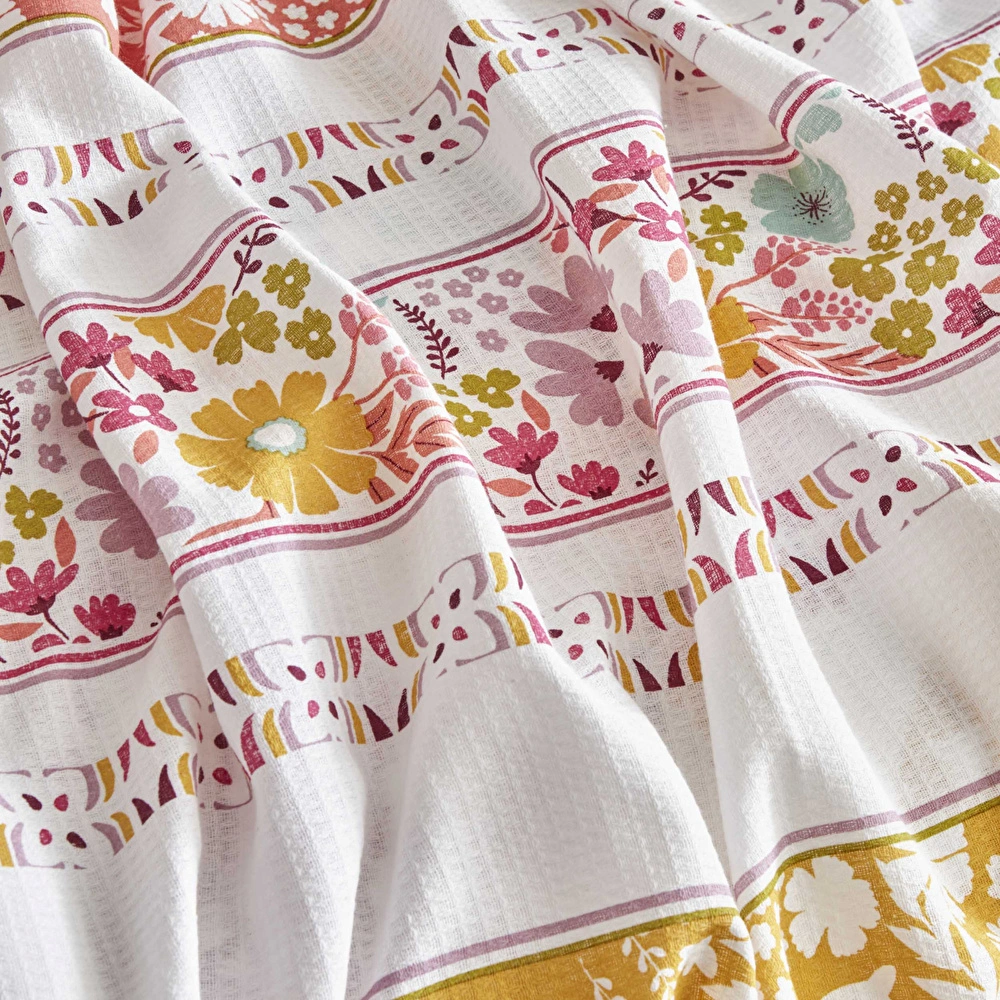 Karaca Home Nido %100 Pamuk Çift Kişilik Nevresim-Pike Hediyeli Takımı Multicolor görseli 7