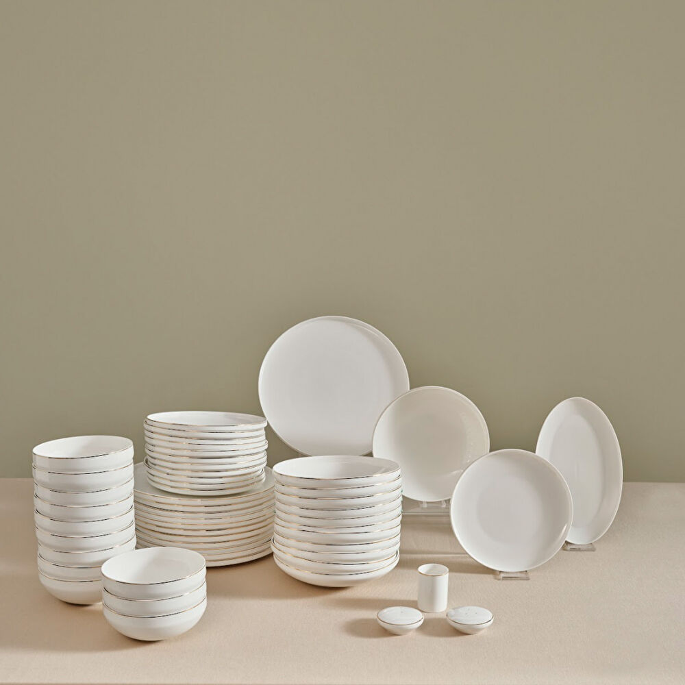 Karaca Red Carpet Collection Stream Bone Merope 53 Parça 12 Kişilik Yemek Takımı Gold