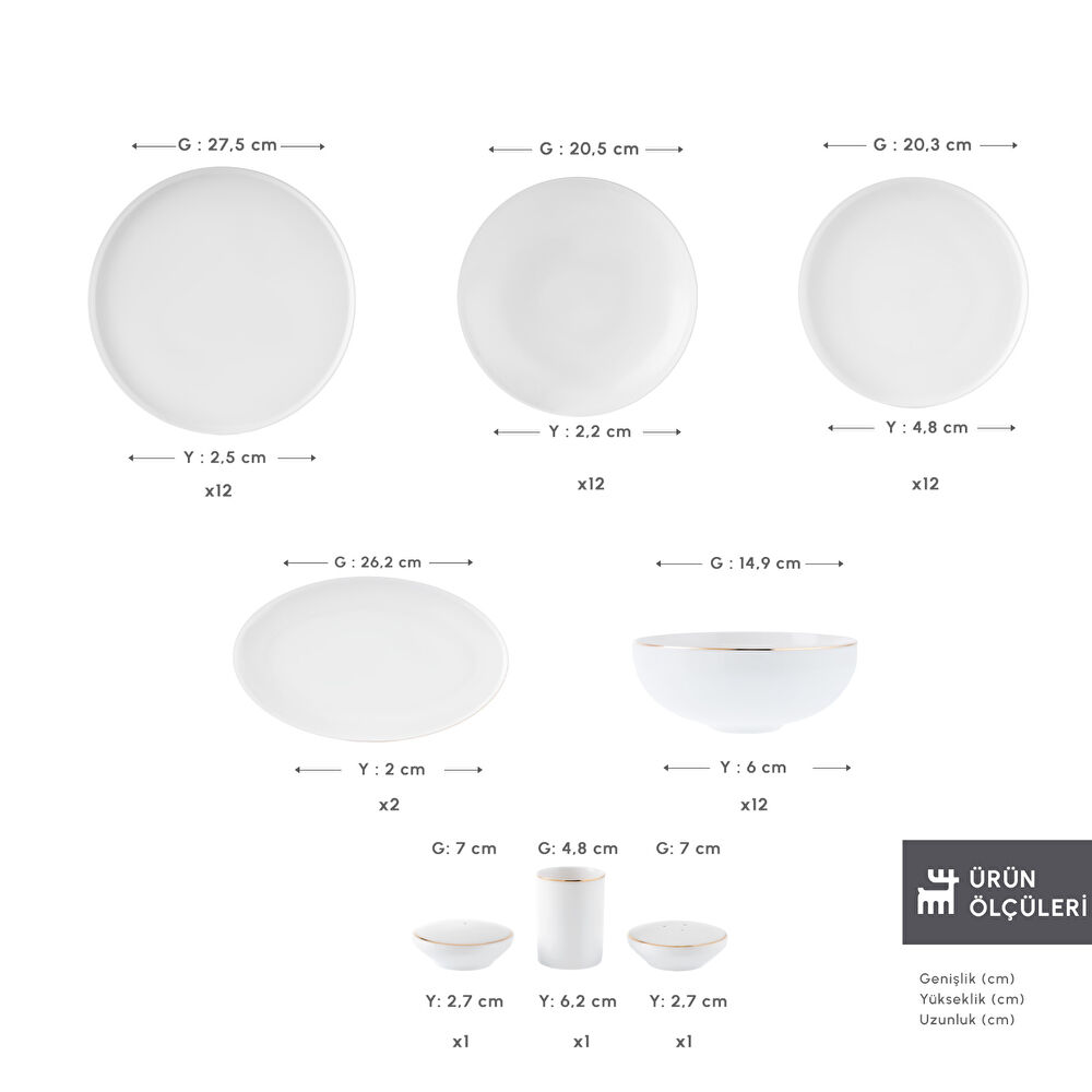 Karaca Red Carpet Collection Stream Bone Merope 53 Parça 12 Kişilik Yemek Takımı Gold thumbnail 2