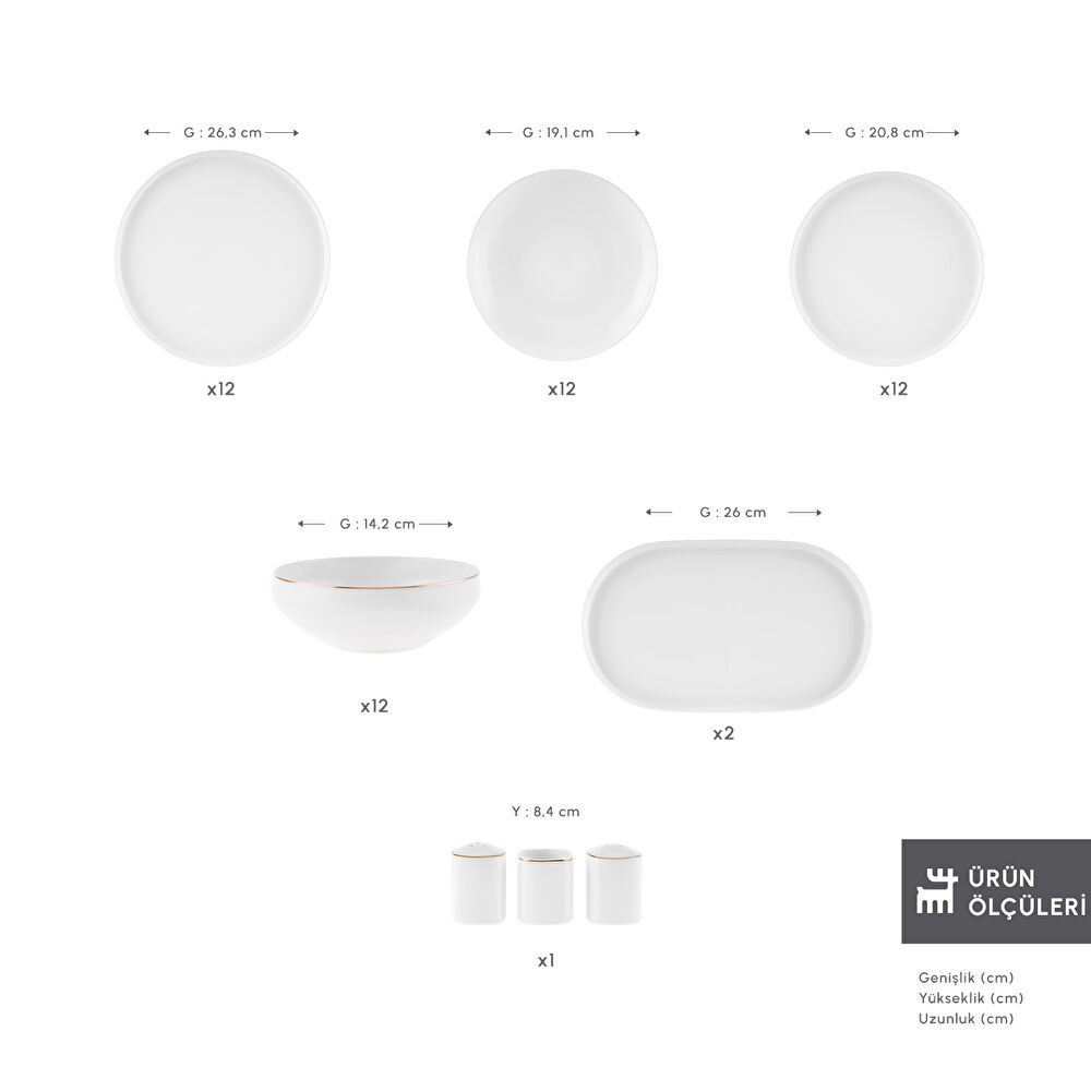 Karaca Red Carpet Collection Stream Bone Sirius 53 Parça 12 Kişilik Yemek Takımı Gold thumbnail 2