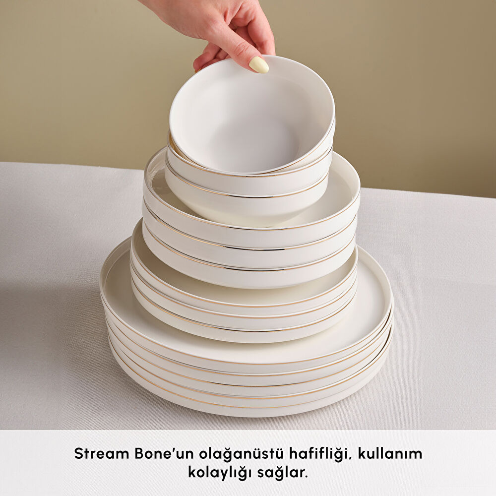 Karaca Red Carpet Collection Stream Bone Sirius 53 Parça 12 Kişilik Yemek Takımı Gold thumbnail 5
