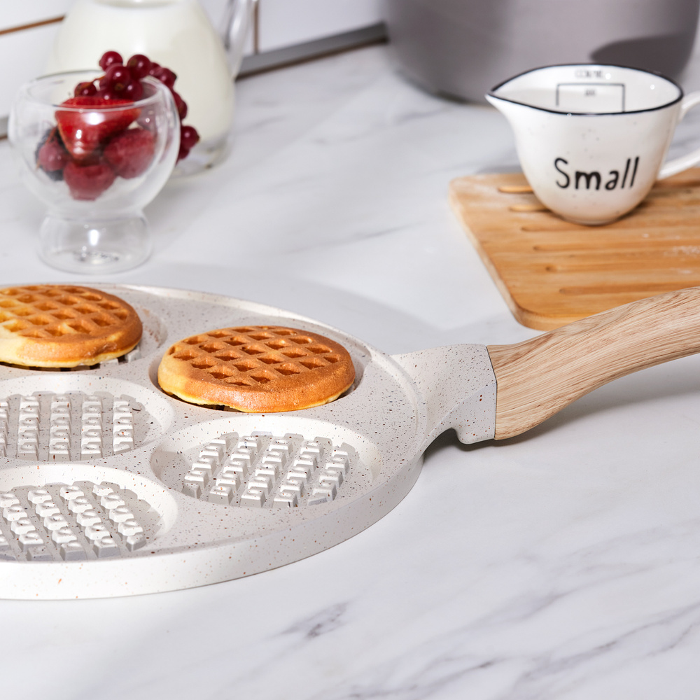 Karaca Mutfaksever Biogranit Waffle Pankek Tava 26 Cm Krem görseli 2