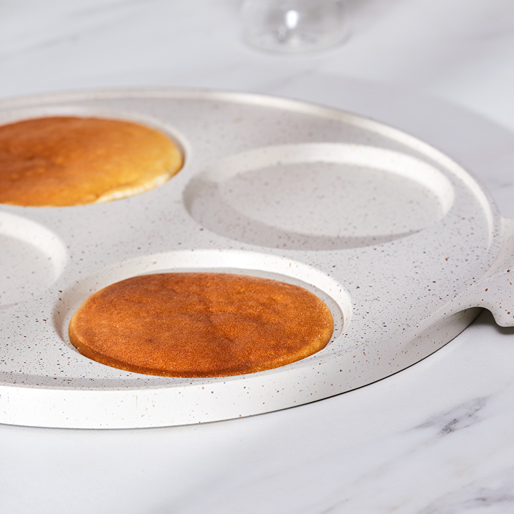 Karaca Mutfaksever Biogranit 4 Eggs Pankek Tava 26 Cm Krem görseli 2