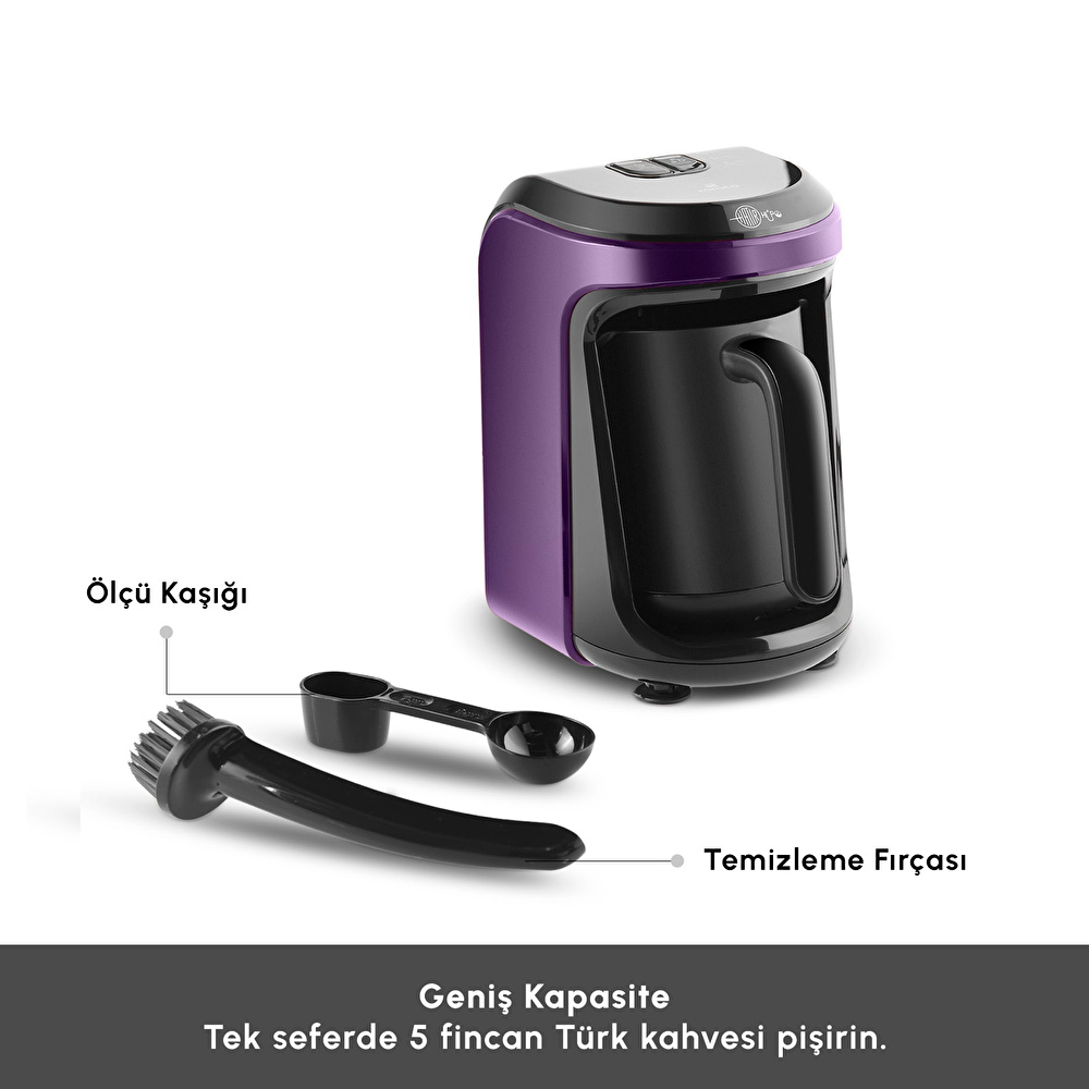 Karaca Hatır Hüps Sütlü Türk Kahve Makinesi Grape Purple görseli 3