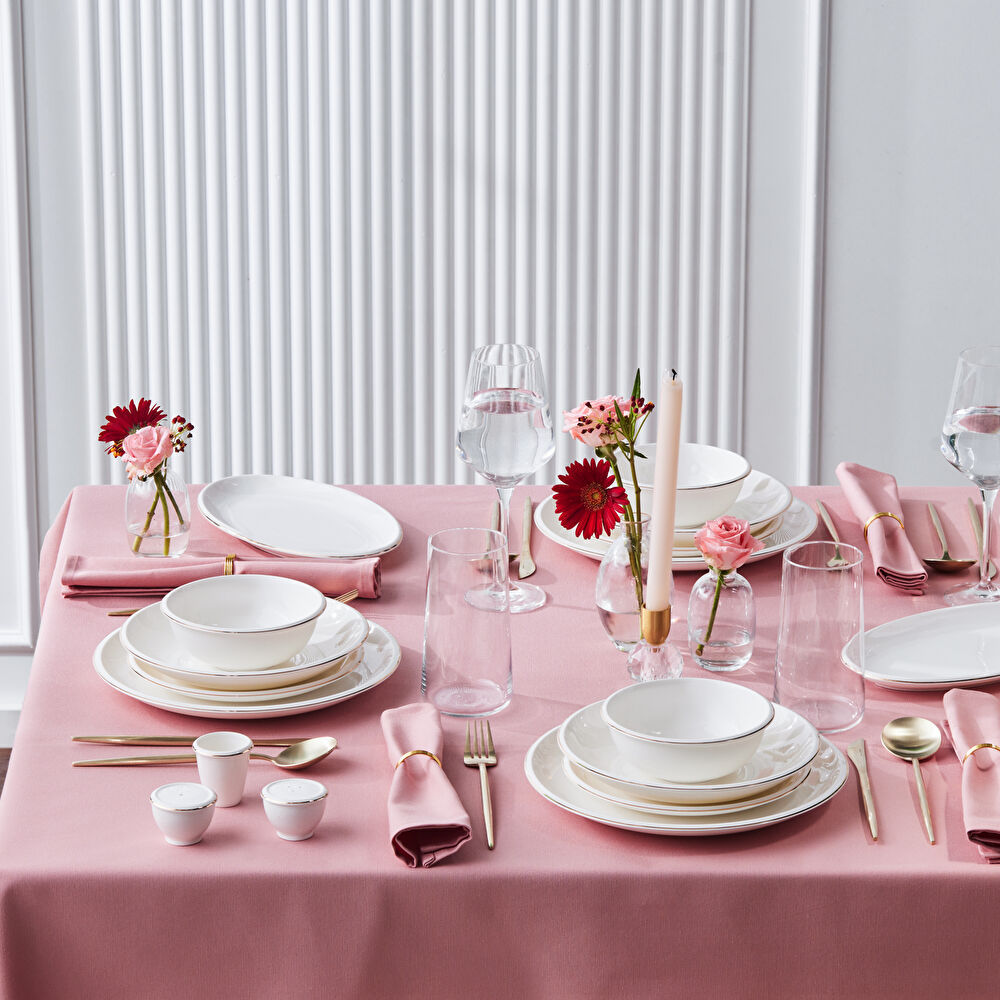 Karaca Red Carpet Collection Stream Bone Fortune 53 Parça 12 Kişilik Yemek Takımı Gold thumbnail 5
