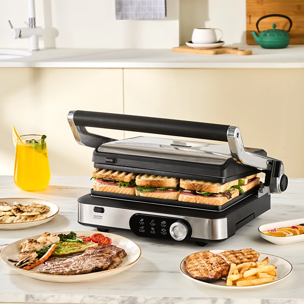 Karaca Gastro Gourmet Döküm Izgara ve Tost Makinesi Inox 6 Dilim Kapasiteli görseli 1