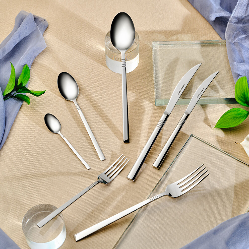 Karaca Elegance Nil Platin 12 Kişilik 84 Parça Çatal Kaşık Bıçak Takımı thumbnail 3