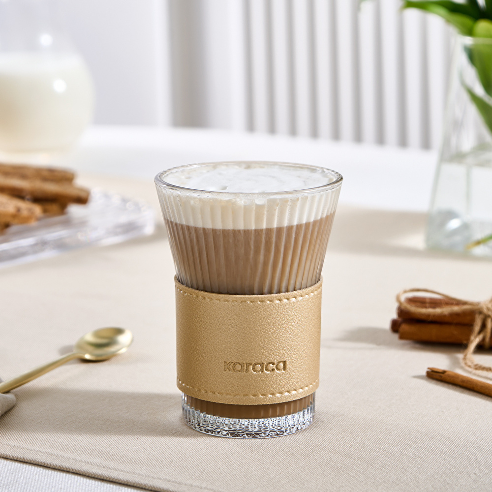 Karaca Leather Cool Touch Latte Bardağı 210 Ml Gold görseli 1