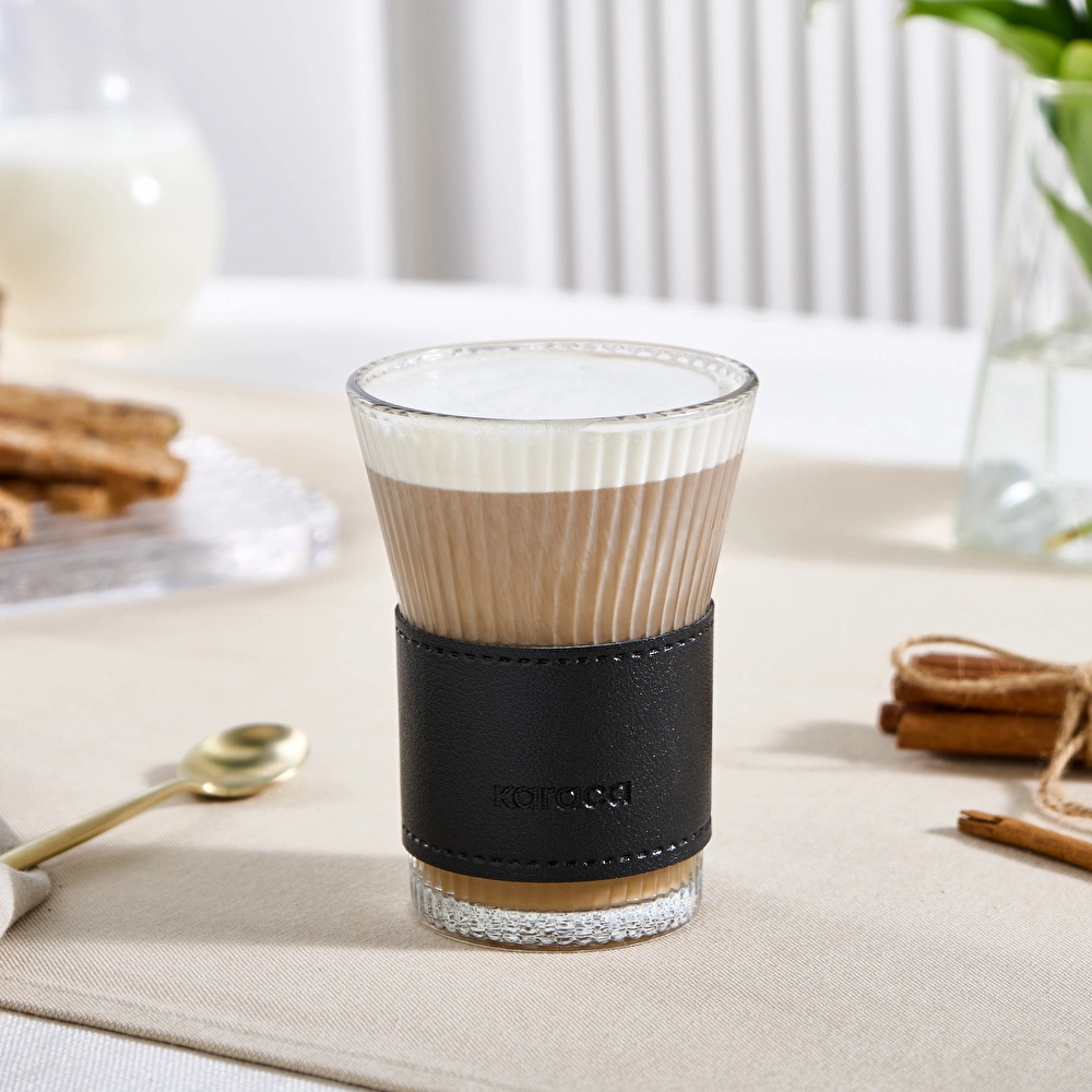 Karaca Leather Cool Touch Latte Bardağı 210 Ml Siyah görseli 1