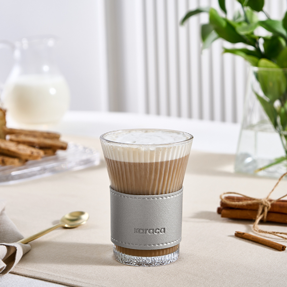 Karaca Leather Cool Touch Latte Bardağı 210 Ml Silver görseli 1