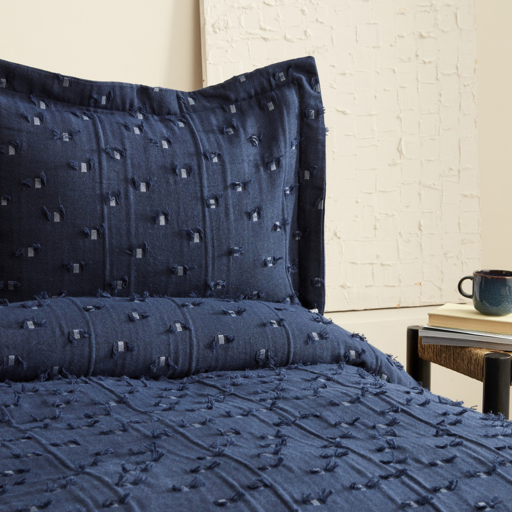 Karaca Home Mary Çift Kişilik Yatak Örtüsü Takımı Lacivert  görseli 5
