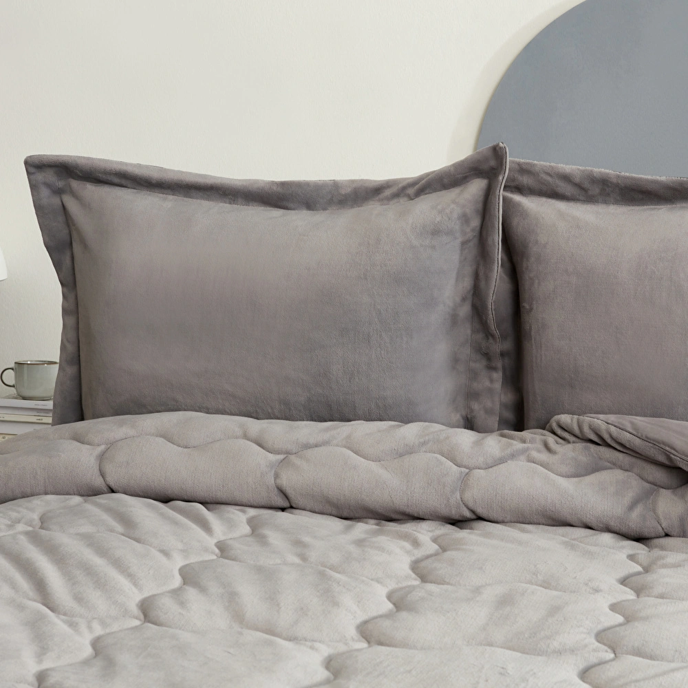 Karaca Home Çift Kişilik Viny Soft Dream Comfort Set Antrasit görseli 3