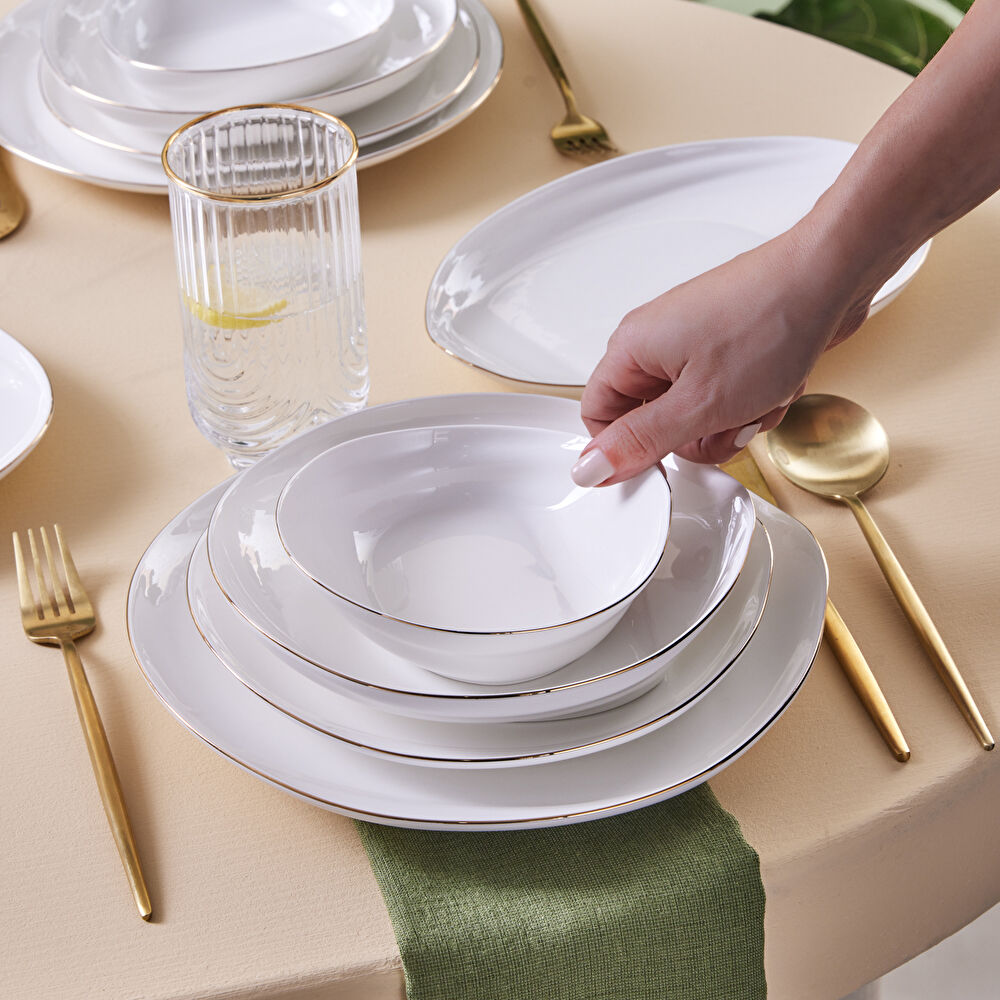 Karaca Stream Bone Yakamoz 59 Parça 12 Kişilik Yemek Takımı Gold thumbnail 3