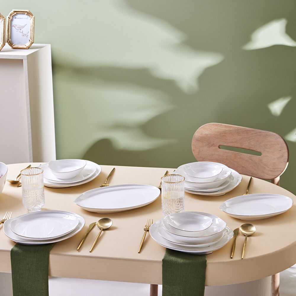 Karaca Stream Bone Yakamoz 59 Parça 12 Kişilik Yemek Takımı Gold thumbnail 2