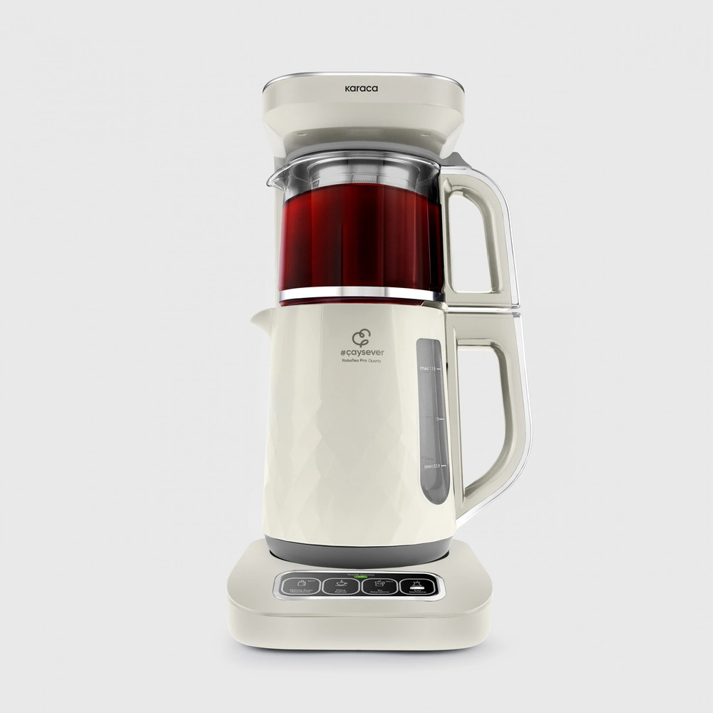 Karaca Çaysever Robotea Pro Quartz 4 in 1 Konuşan Çay Makinesi Creamy görseli 1