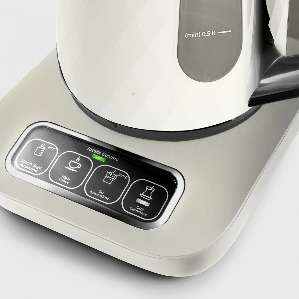 Karaca Çaysever Robotea Pro Quartz 4 in 1 Konuşan Çay Makinesi Creamy görseli 5