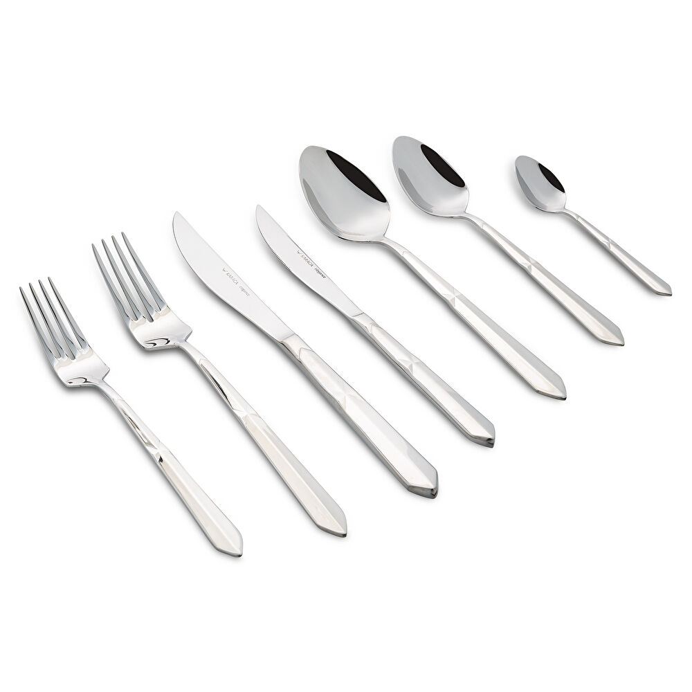 Karaca Elegance New Diamond Platin 12 Kişilik 84 Parça Çatal Kaşık Bıçak Takımı thumbnail 3