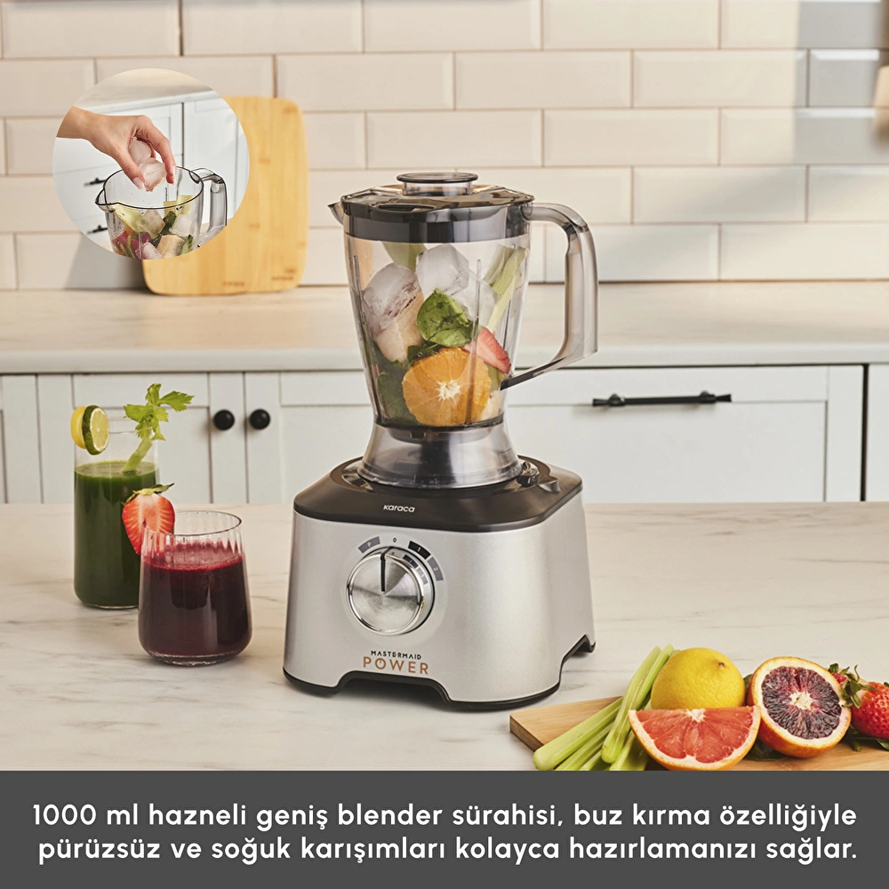 Karaca Mastermaid Power Multifunctional 10 in 1 Mutfak Robotu Silver görseli 6