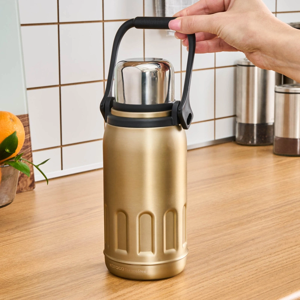 Karaca Adent Çelik Sızdırmaz Termos Gold 800 ml görseli 4