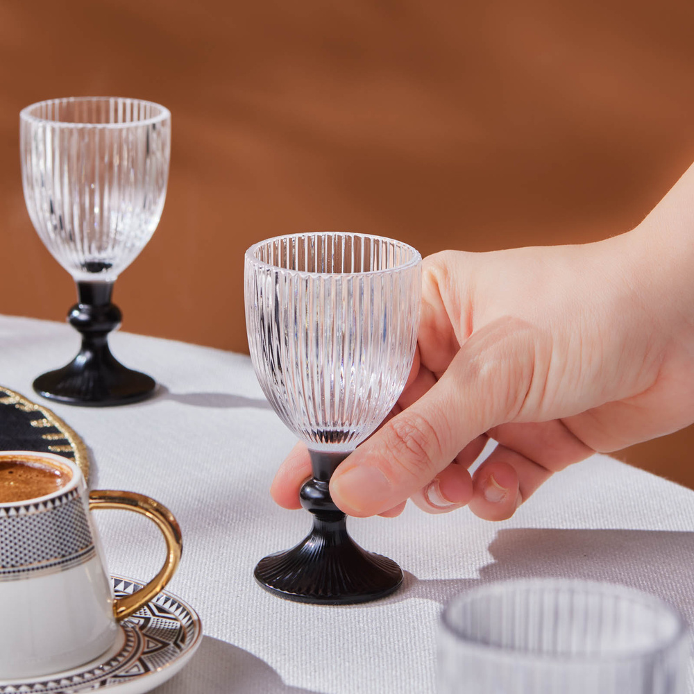 Karaca Rocco 6'lı Kahve Yanı Bardağı Siyah 60 Ml görseli 4