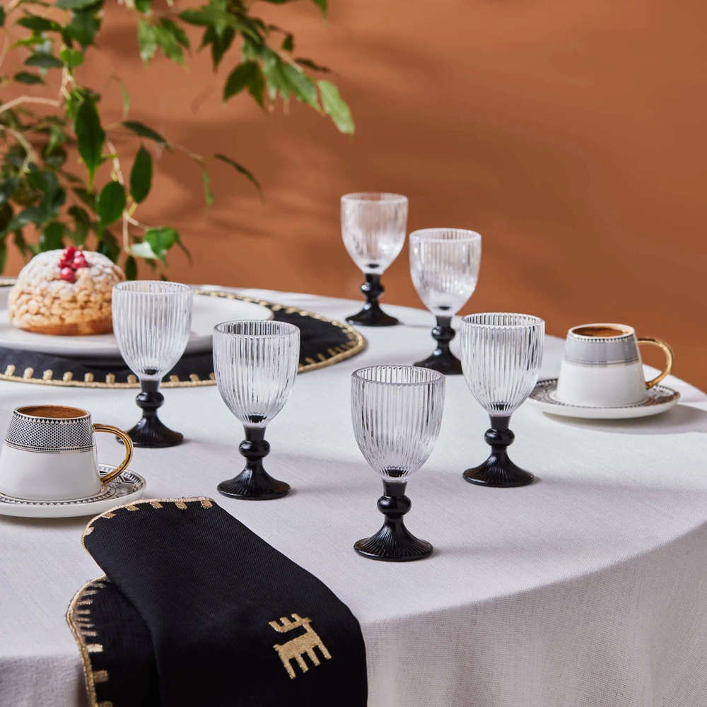 Karaca Rocco 6'lı Kahve Yanı Bardağı Siyah 60 Ml görseli 1