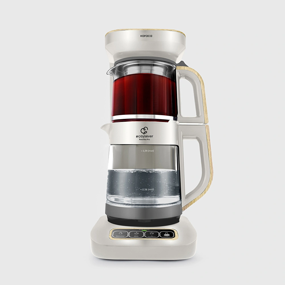 Karaca Çaysever Robotea Pro 4 in 1 Cam Çay Makinesi Wood Craft görseli 1
