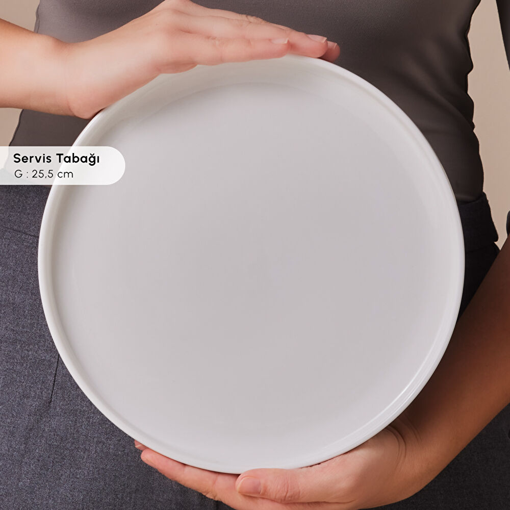 Karaca Stream Bone Meridian 34 Parça 6 Kişilik Kahvaltı Takımı Beyaz thumbnail 6