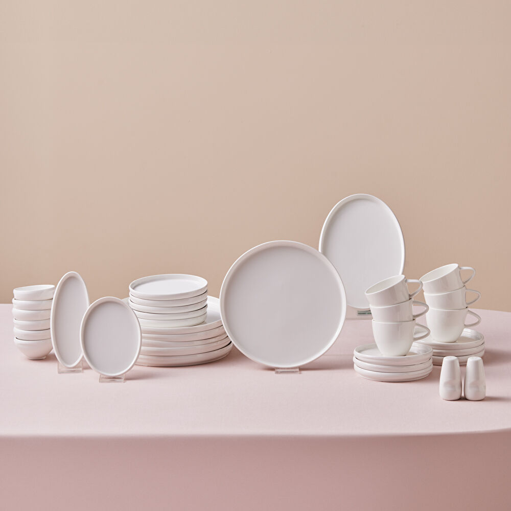 Karaca Stream Bone Sunset 34 Parça 6 Kişilik Kahvaltı Takımı Beyaz