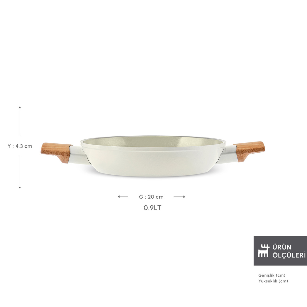 Karaca x Refika Swiss Crystal Almond Cream İndüksiyon Tabanlı 20 cm Sahan görseli 2