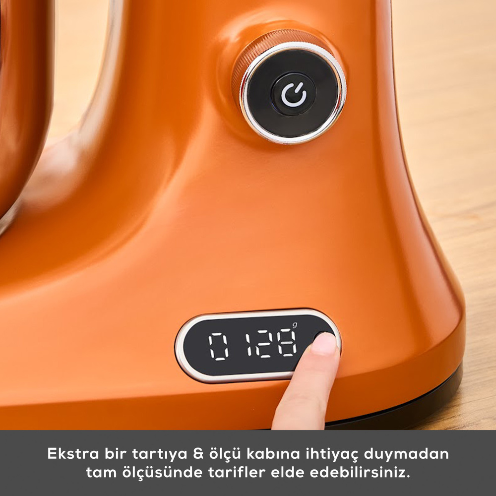 Karaca Pro Artisan Tartılı Dijital Ekran Zaman Ayarlı Döküm Hamur Yoğurma Makinesi  Sunburnt Glow 5L görseli 6