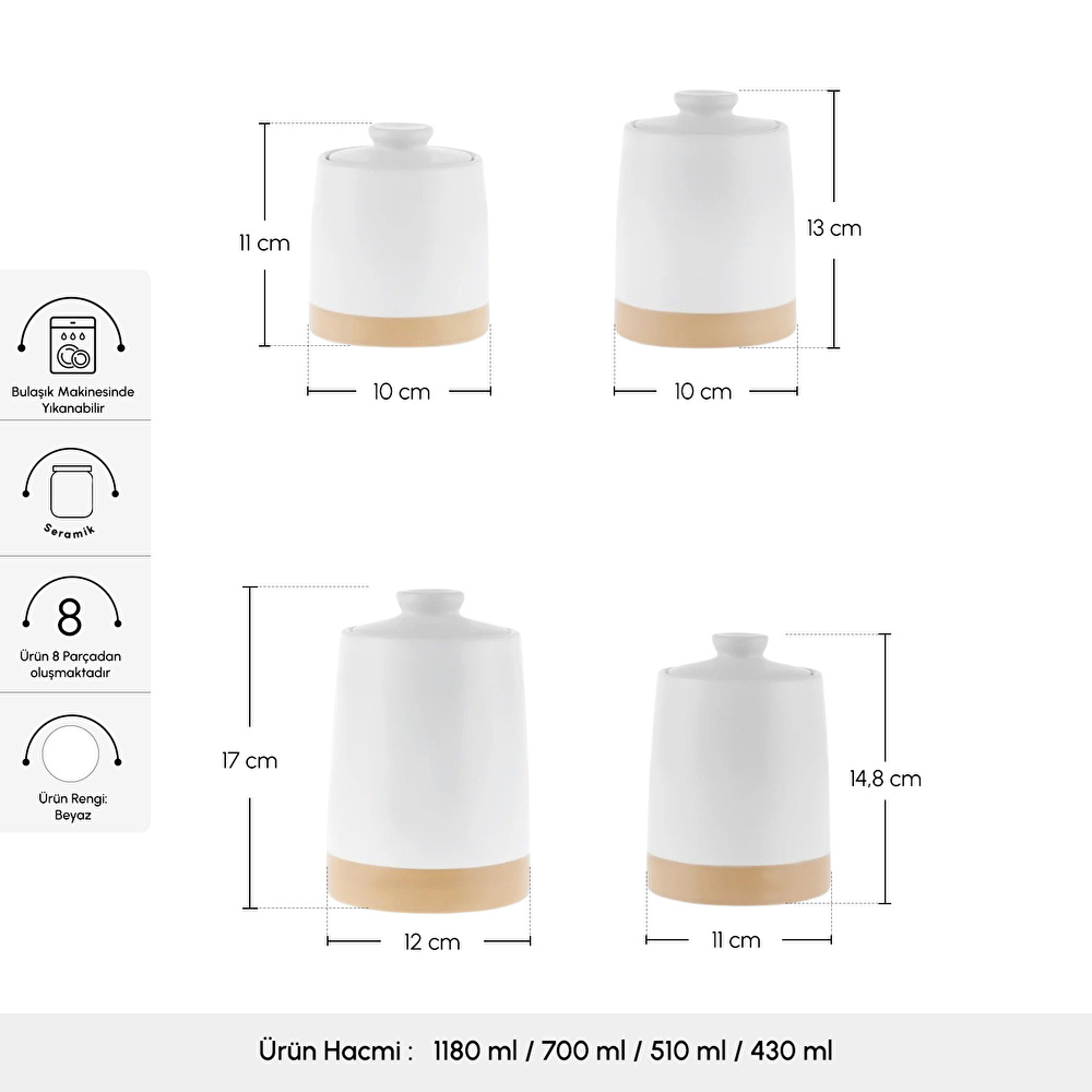 Karaca White Stone Vakumlu Kapaklı 4'lü Baharat Takımı thumbnail 2