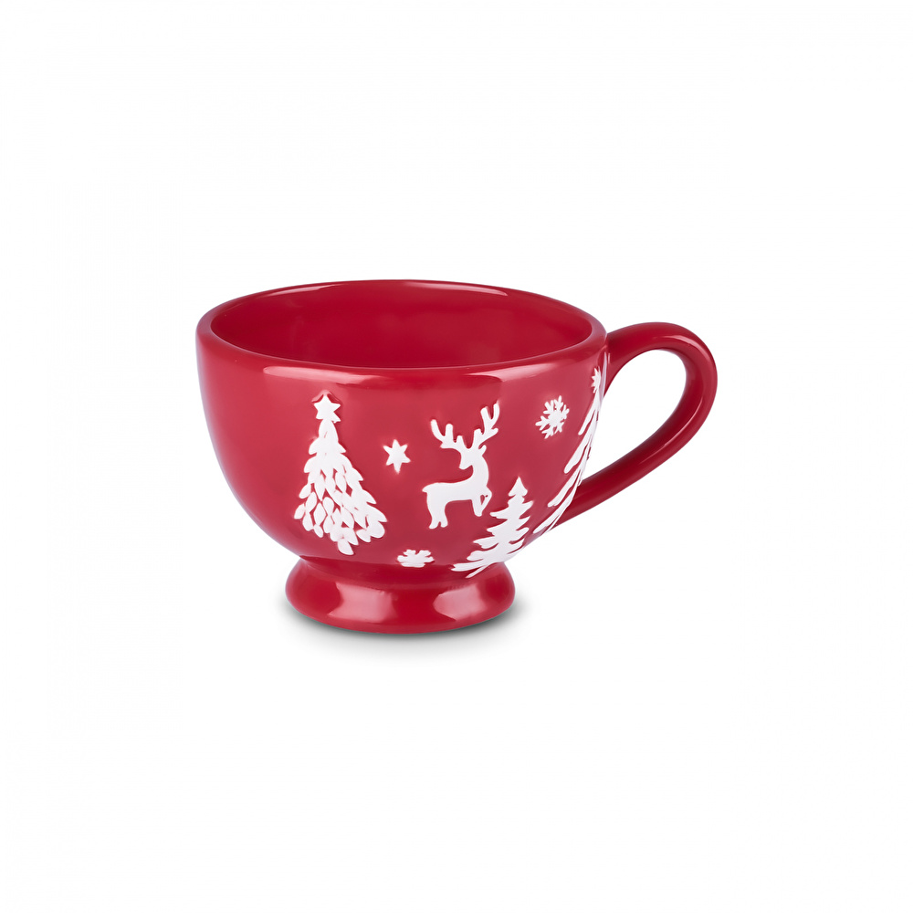 Karaca New Year Yılbaşı Snowy Çay Fincanı 440 Ml Kırmızı  görseli 3