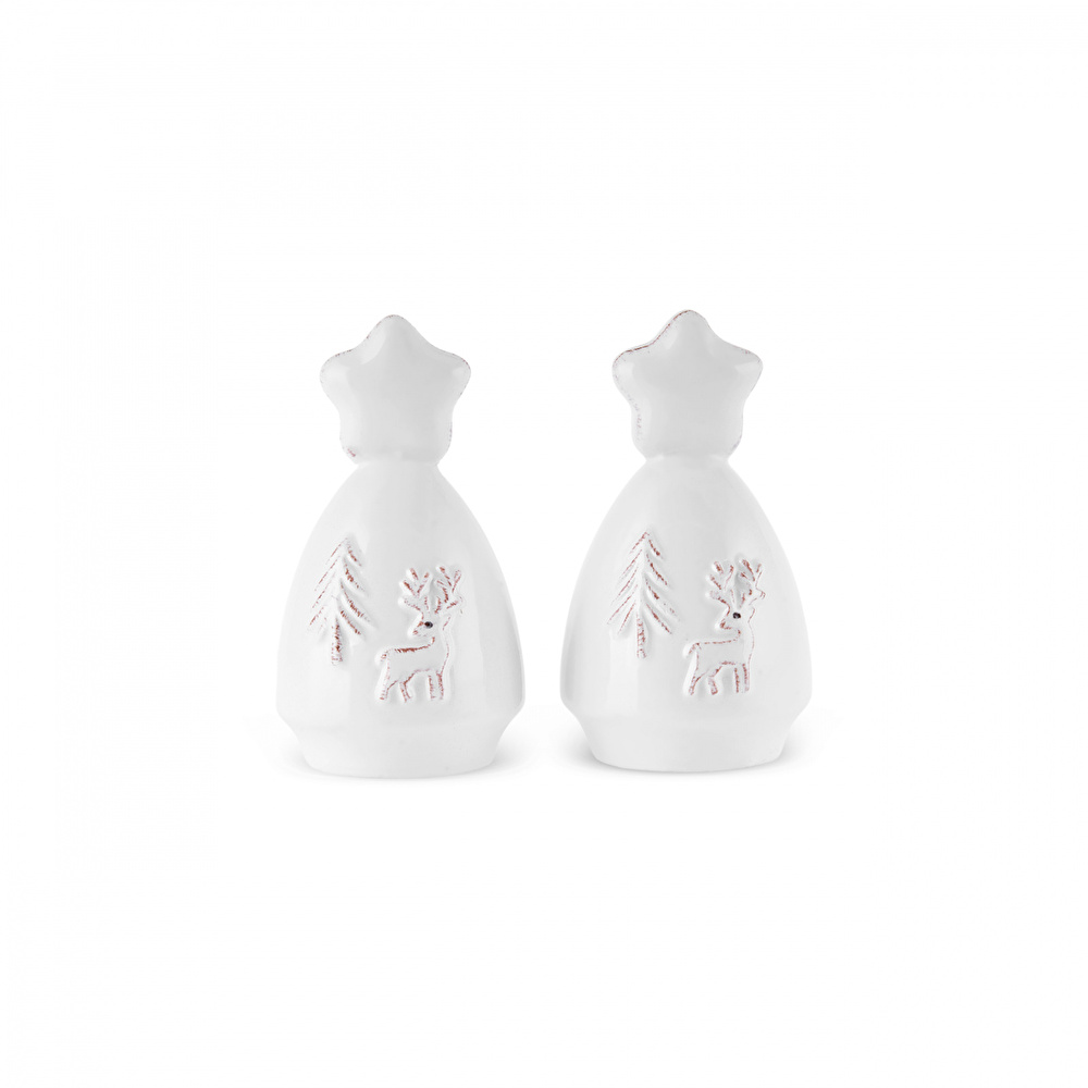 Karaca New Year Yılbaşı Snowy Tuzluk Biberlik 5 Cm Beyaz  görseli 1