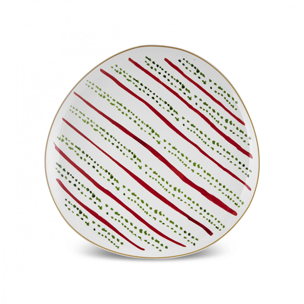 Karaca New Year Yılbaşı Kokina Green Dot Pasta Tabağı 20,5 Cm  görseli 3