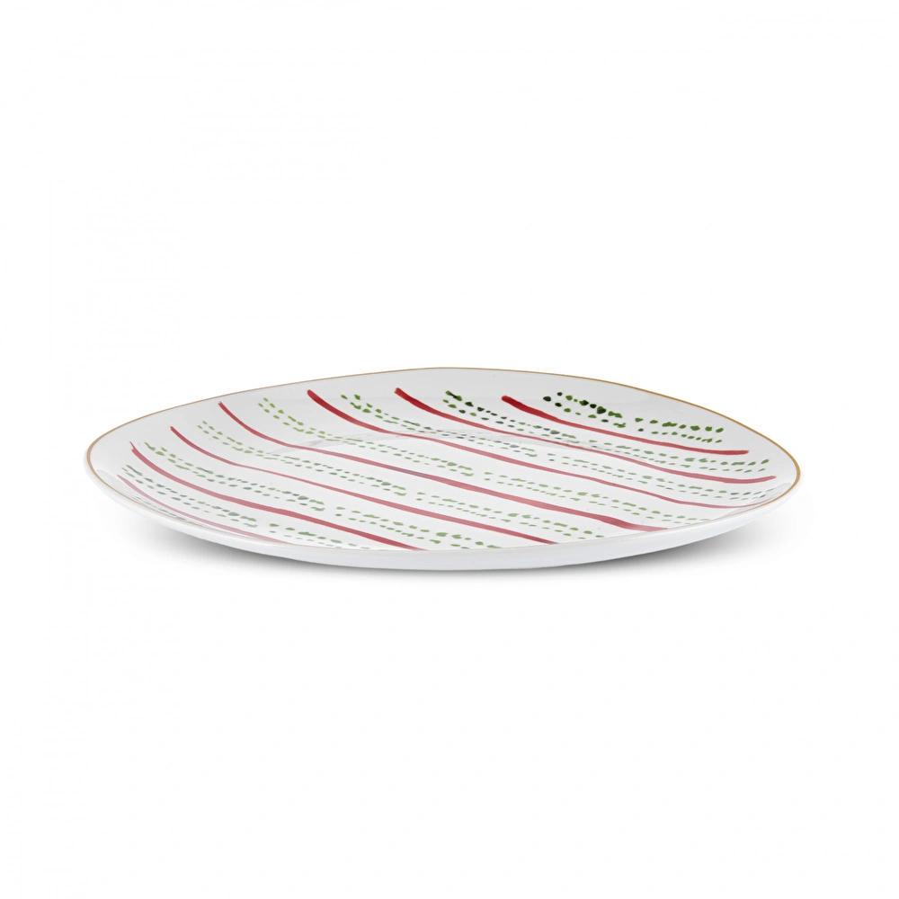 Karaca New Year Yılbaşı Kokina Green Dot Pasta Tabağı 20,5 Cm  görseli 4