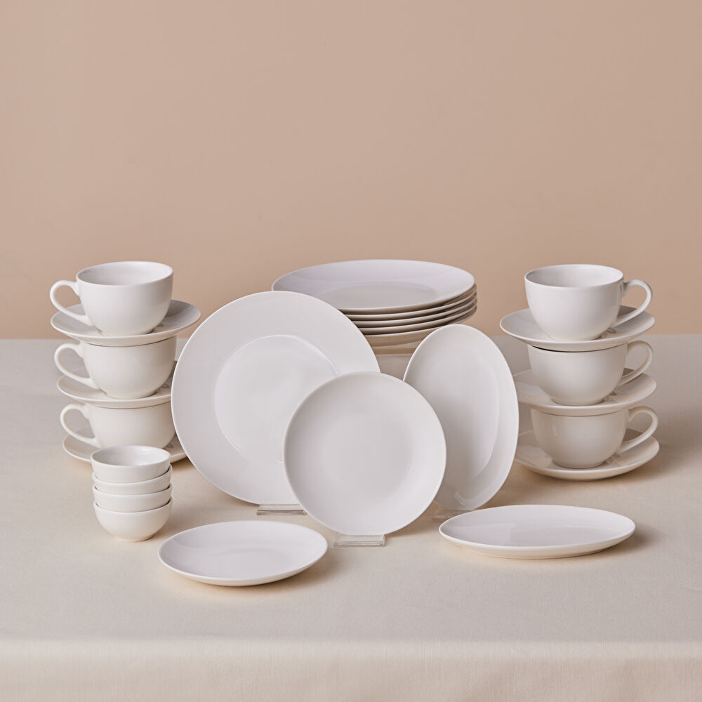 Karaca Forever Bone Marcelo 26 Parça 6 Kişilik Kahvaltı Takımı White