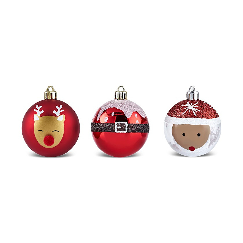 Karaca 10'lu Set Top Santa Ağaç Süsü  6 cm görseli 4
