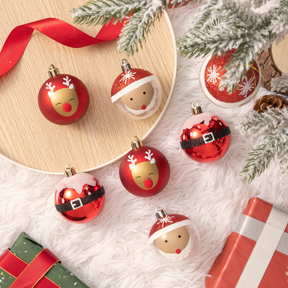 Karaca 10'lu Set Top Santa Ağaç Süsü  6 cm görseli 3