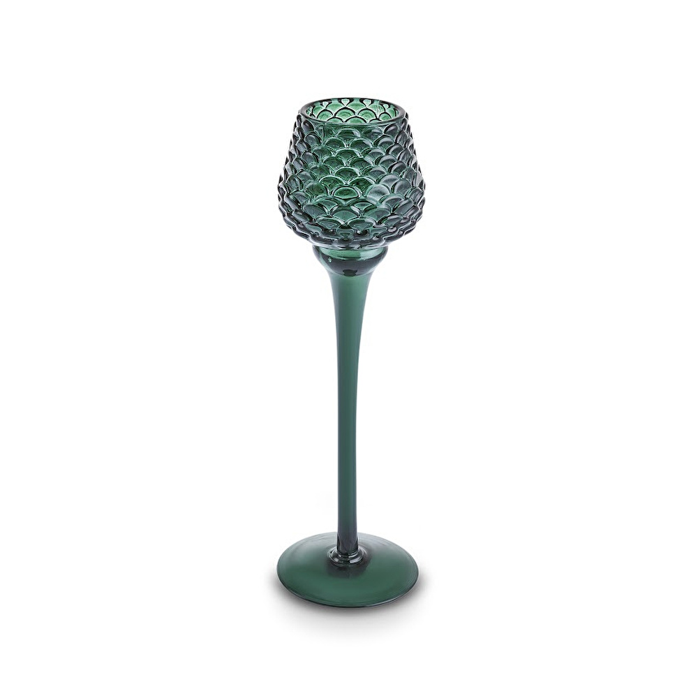 Karaca Home Pinecone Ayaklı Mumluk Yeşil 8x8x26,5 cm görseli 4