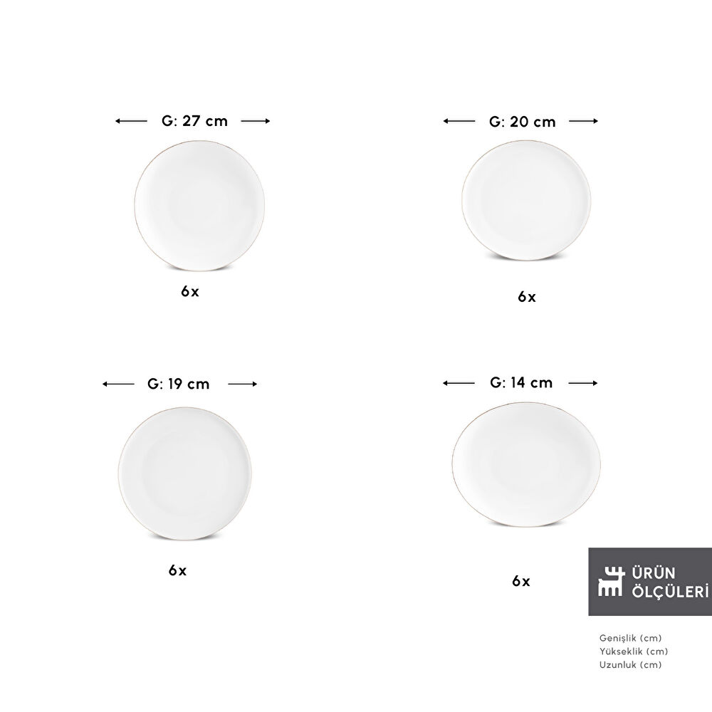 Karaca Stream Bone Saturn 24 Parça 6 Kişilik Yemek Takımı Gold thumbnail 2